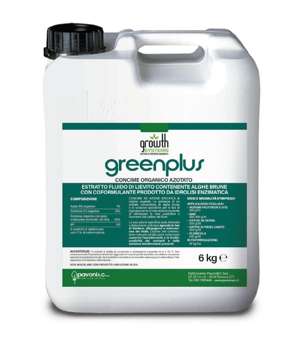 GREENPLUS - CONCIME ORGANICO AZOTATO - KG.6 - PAVONI