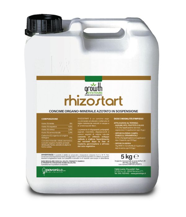 RHIZOSTART - CONCIME ORGANO-MINERALE AZOTATO FLUIDO - PAVONI - 6 KG