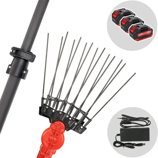 Aima Tandem Cordless - Abbacchiatore elettrico 195/300cm a batteria al litio 3x 21V 5.2Ah - Asta Fissa in Ergal