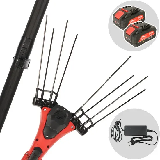 Aima Giulia Cordless - Abbacchiatore elettrico 195/300 cm a batteria al litio 2x 21V 9Ah - Asta fissa in carbonio