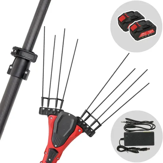 Aima Jaguar Cordless - Abbacchiatore elettrico 190/295 cm a batteria al litio 2x 21V 9Ah - Asta telescopica in Carbonio