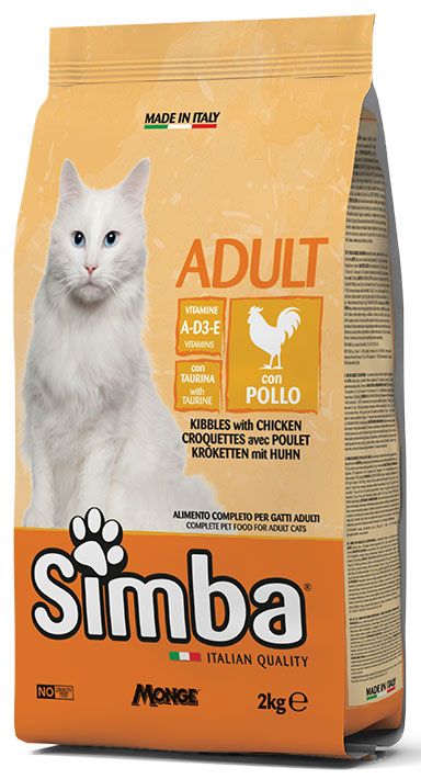 Cibo Gatto Monge Simba 2 kg Croccantini Pollo