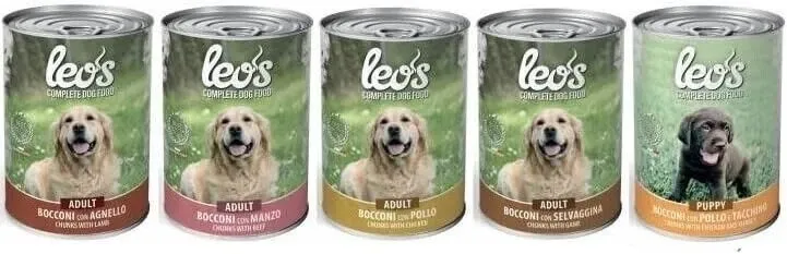 MONGE LEO'S CIBO COMPLETO PER CANI - 24 LATTINE MISTE DA 415GR CADAUNO