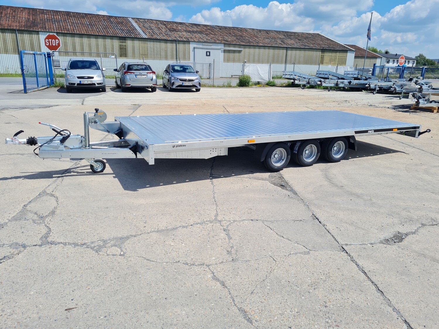 Autoanhänger Autotrailer Plattformanhänger Hochlader 5,07m x 2,11m 3,5t mit Aluboden 3-Achsen⭐NEU⭐