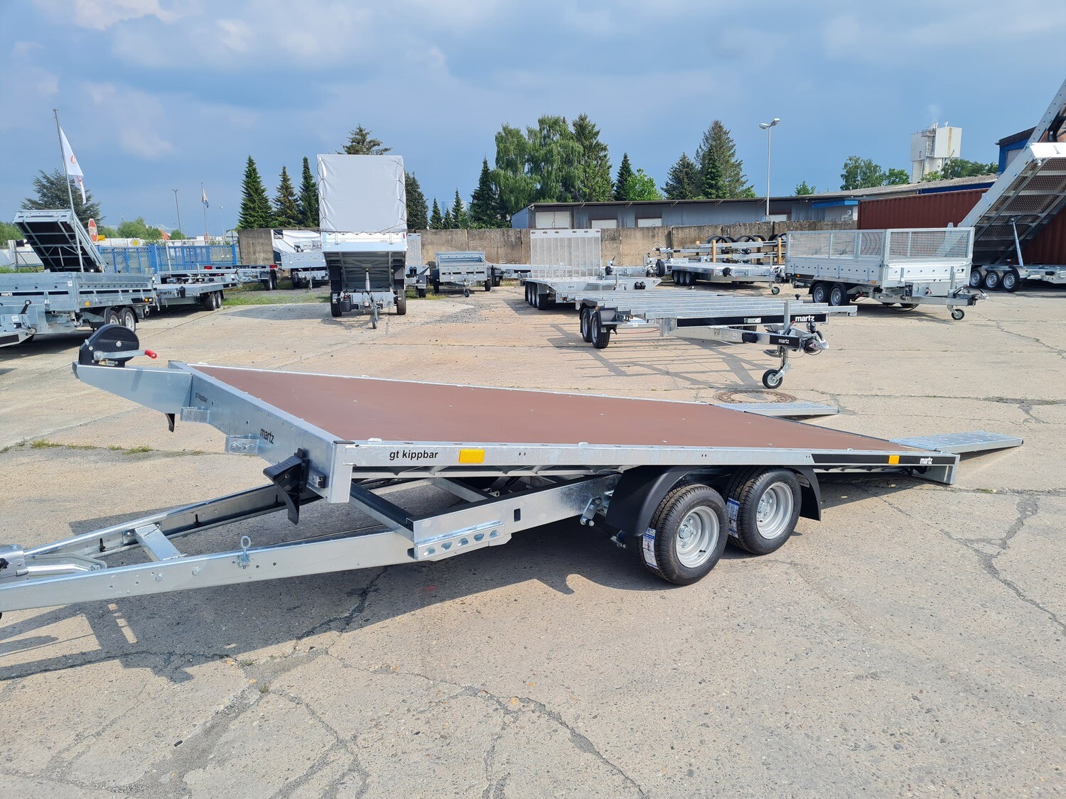 Martz Autoanhänger Autotrailer Plattformanhänger Hochlader kippbar 4,06m x 2,0m 2700kg⭐NEU⭐