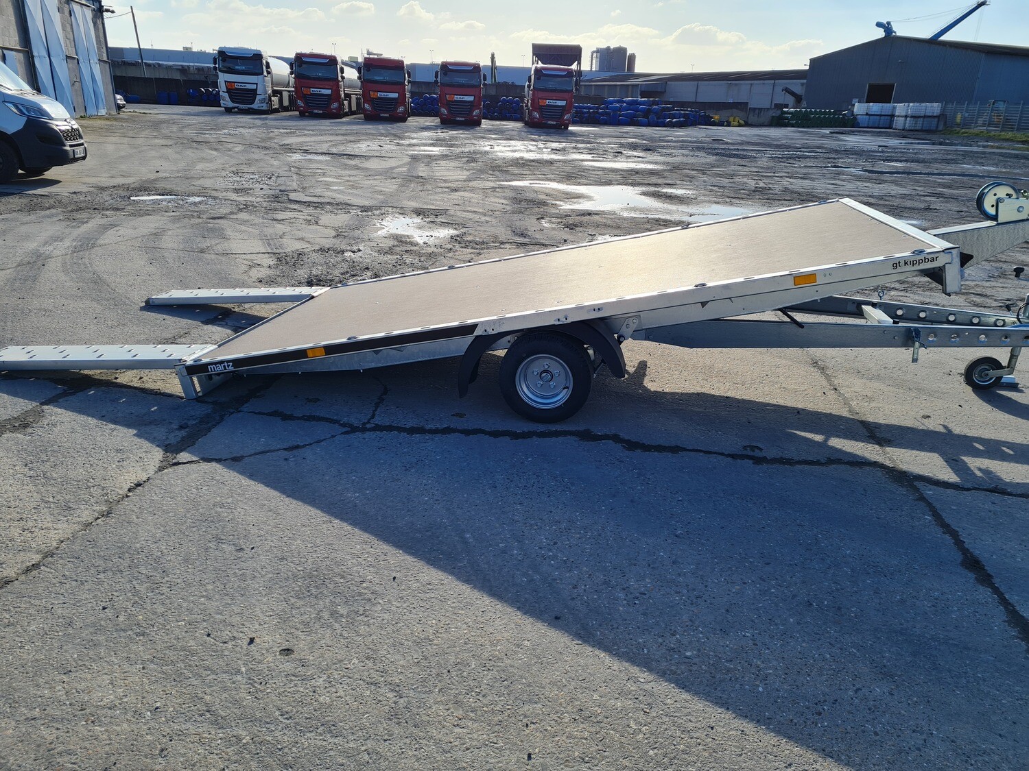 Autoanhänger Autotrailer Hochlader Plattformanhänger kippbar 3,61 x 1,90m 1500kg mit Siebdruckplatte⭐NEU⭐