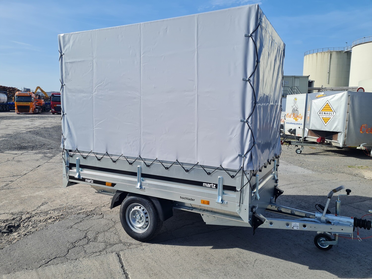 Autoanhänger Anhänger Planenanhänger Hochlader mit Plane 2,53m x 1,52m x 1,80m 1500kg⭐NEU⭐