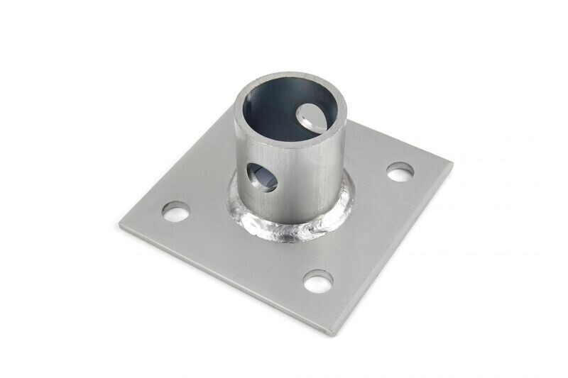 Flansch für Heckstützen 120 x 120 x 60 mm, LA 80 mm für Anhänger