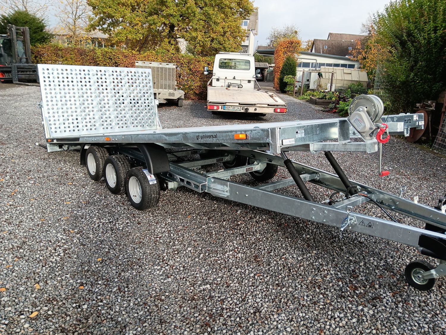 Autoanhänger Hochlader Plattform kippbar 6,00m x 2,11m 3,5t 3-Achser Aluboden⭐NEU⭐