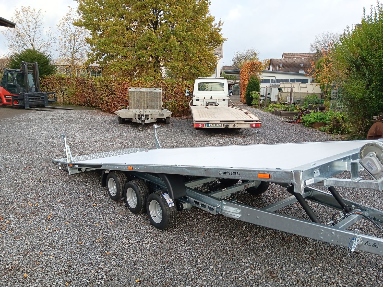 Autoanhänger Hochlader Plattform kippbar 5,00m x 2,11m 3,5t 3-Achser Aluboden⭐NEU⭐
