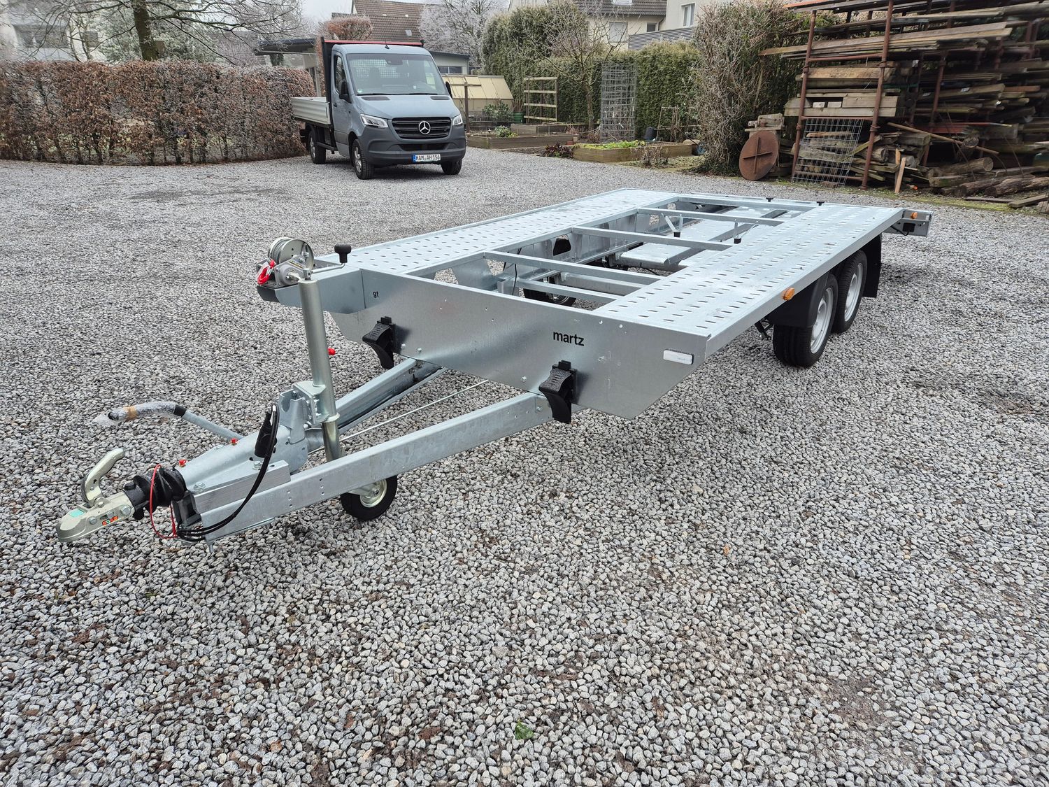 Martz Autoanhänger Autotransporter Autotrailer 5,00m x 2,05m 3,0t Stahlstandschienen rechts &amp; links⭐NEU⭐