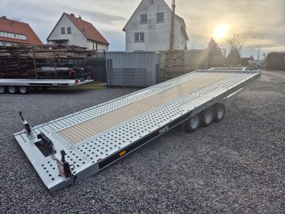 Martz Autoanhänger Autotrailer kippbar 6,00m x 2,06m 3,5t mit Stahlstandschienen und Aluboden mittig 3-Achsen⭐NEU⭐