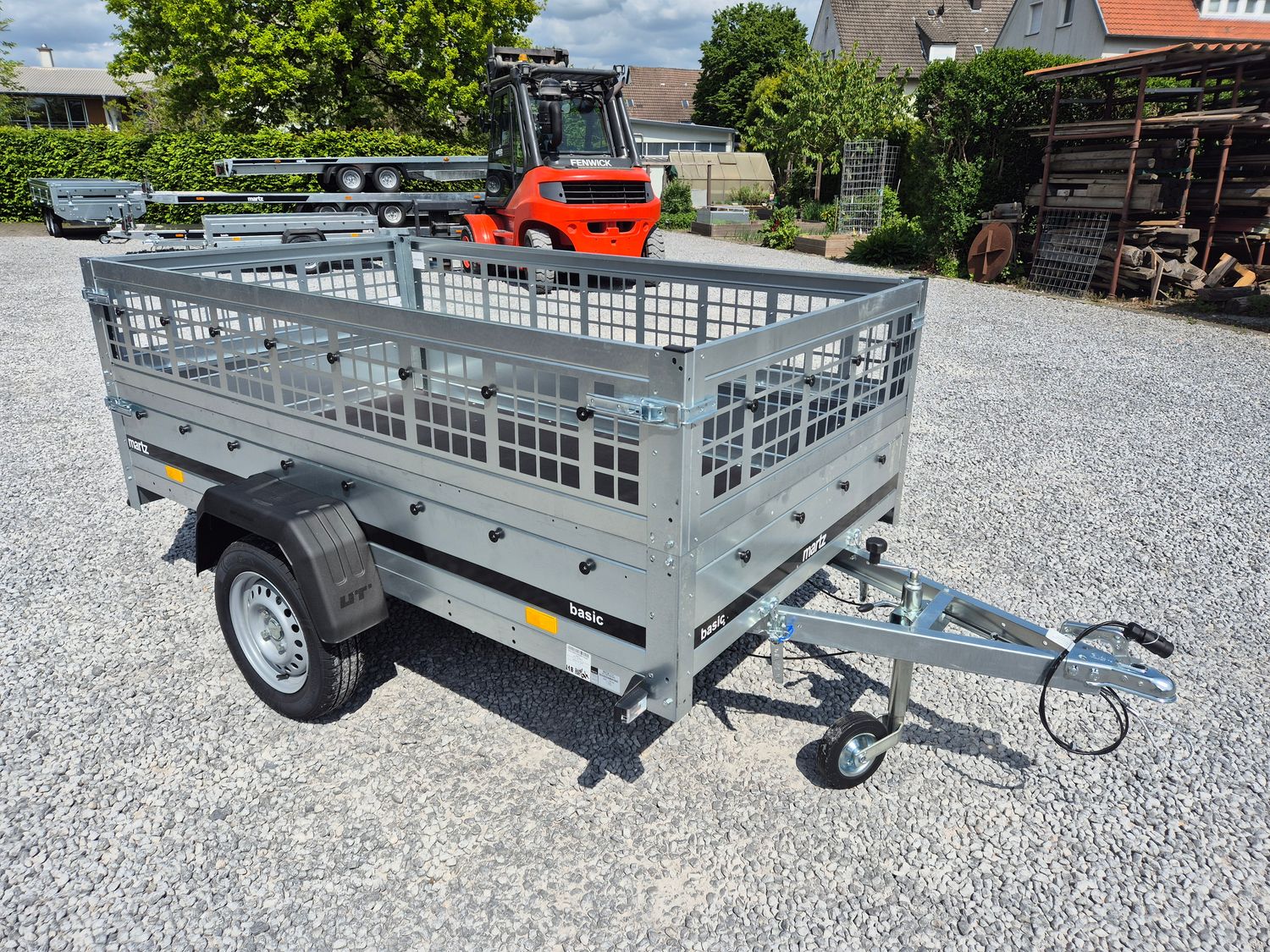 Martz Autoanhänger Kastenanhänger kippbar 2,64m x 1,26m 750kg + 400mm Gitteraufsatz⭐NEU⭐