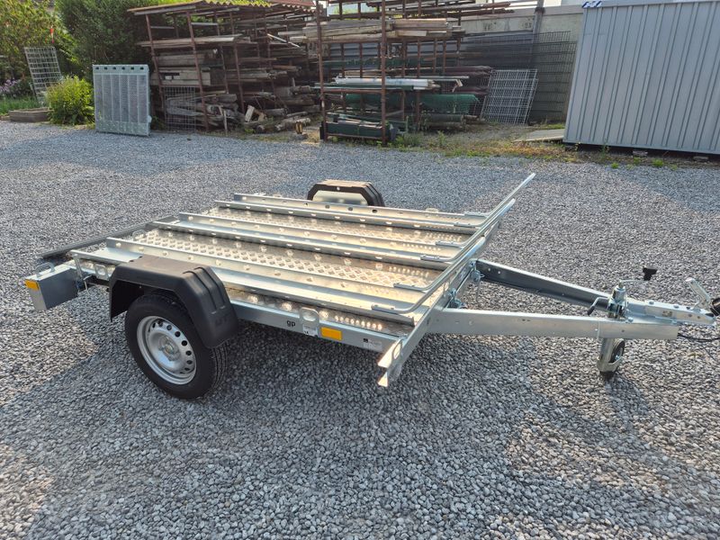 Autoanhänger Motorradanhänger für 3 Motorräder mit Aluboden kippbar 750kg⭐NEU⭐
