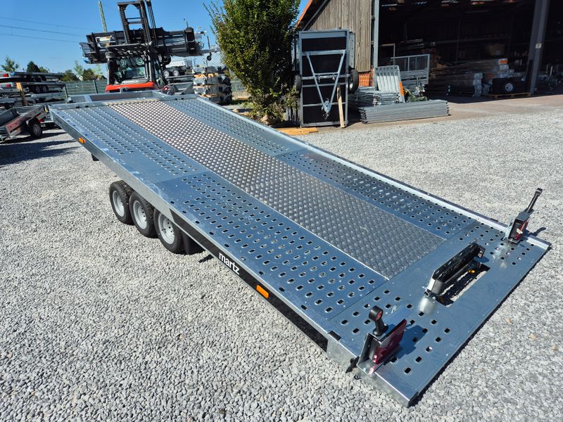 Martz Autoanhänger Autotrailer kippbar 6,00m x 2,06m 3,5t mit Stahlstandschienen und Aluboden mittig 3-Achsen⭐NEU⭐