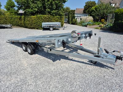 Autoanhänger Autotransporter Autotrailer kippbar 4,50m x 2,11m 2700kg mit Stahlstandschienen rechts/links⭐NEU⭐