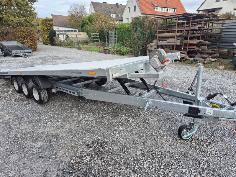 Autoanhänger Hochlader Plattform kippbar 5,07m x 2,11m 3,5t 3-Achser Aluboden mit Alurampen⭐NEU⭐