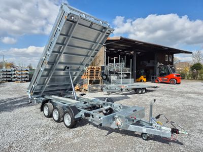 Martz Autoanhänger Dreiseitenkipper Kipper 4,05m x 2,0m 3,5t Stahlbordwände mit E-Pumpe⭐NEU⭐