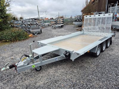 Autoanhänger Baumaschinenanhänger Maschinenanhänger mit Siebdruckplatte und Aluriffelblech 4,0m x 1,8m 3,5t⭐NEU⭐