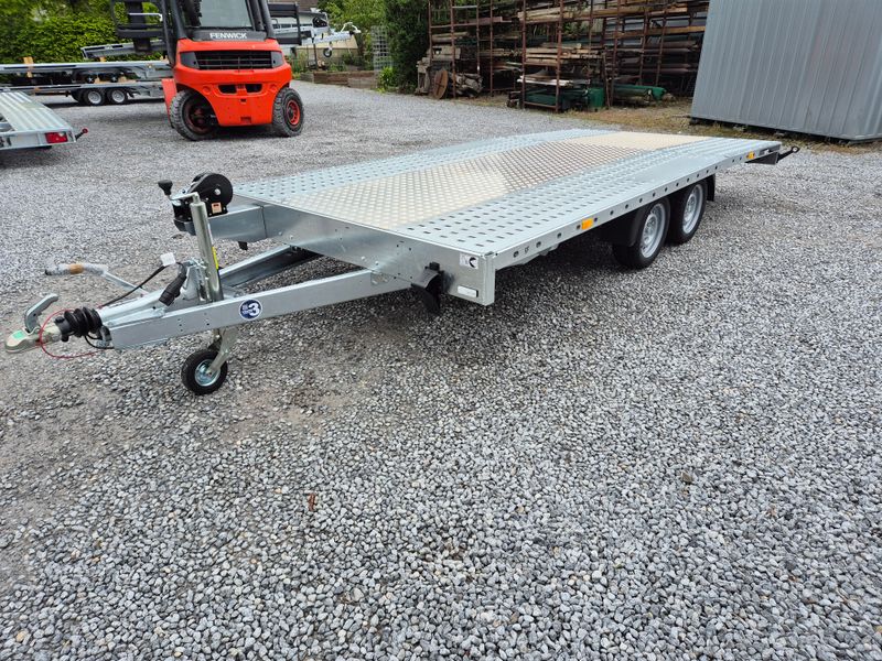 Martz Autoanhänger Autotransporter Trailer 4,5m x 2,15m 2700kg 2-Achsen und abgesenkte Ladefläche hinten mit Aluboden mittig⭐NEU⭐