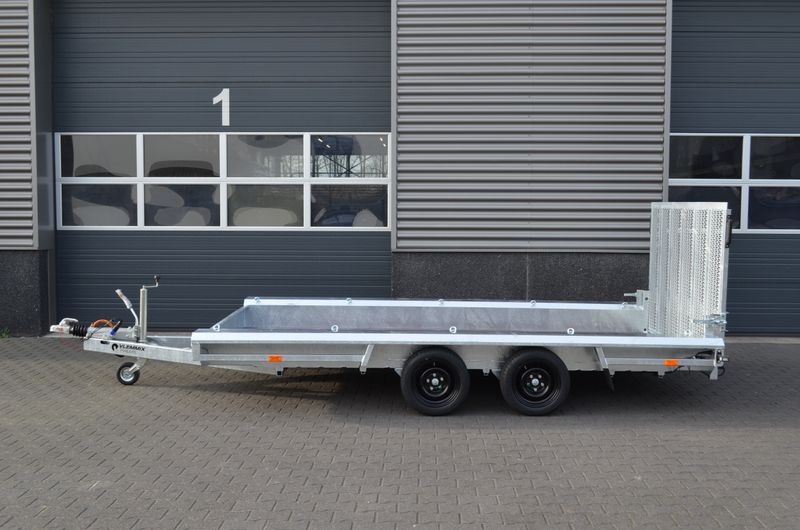 Baumaschinenanhänger Maschinenanhänger 4,00m x 1,80m 3500kg⭐NEU⭐Vlemmix 400cm x 180cm 3,5t Autoanhänger Maschinentransporter Maschinentrailer Baggeranhänger Baugeräteanhänger mit Siebdruckplatte⭐