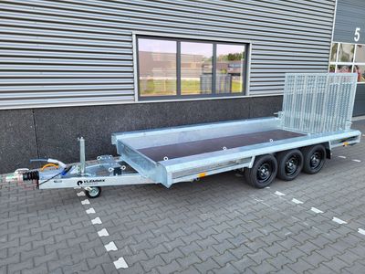 Baumaschinenanhänger Maschinenanhänger 4,00m x 1,50m 3500kg⭐NEU⭐Vlemmix 400cm x 150cm 3,5t 3 Autoanhänger Maschinentransporter Maschinentrailer Baggeranhänger Baugeräteanhänger mit Siebdruckplatte⭐