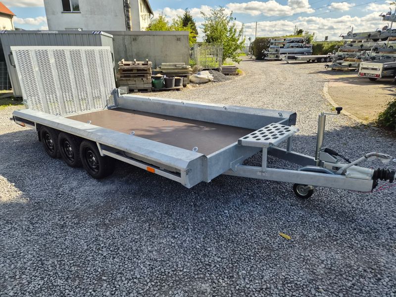 Baumaschinenanhänger Maschinenanhänger 4,00m x 1,80m 3500kg⭐NEU⭐Vlemmix 400cm x 180cm 3,5t 3 Autoanhänger Maschinentransporter Maschinentrailer Baggeranhänger Baugeräteanhänger mit Siebdruckplatte⭐