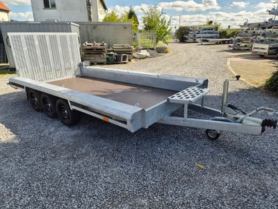 Baumaschinenanhänger Maschinenanhänger 4,00m x 1,80m 3500kg⭐NEU⭐Vlemmix 400cm x 180cm 3,5t 3 Autoanhänger Maschinentransporter Maschinentrailer Baggeranhänger Baugeräteanhänger mit Siebdruckplatte⭐
