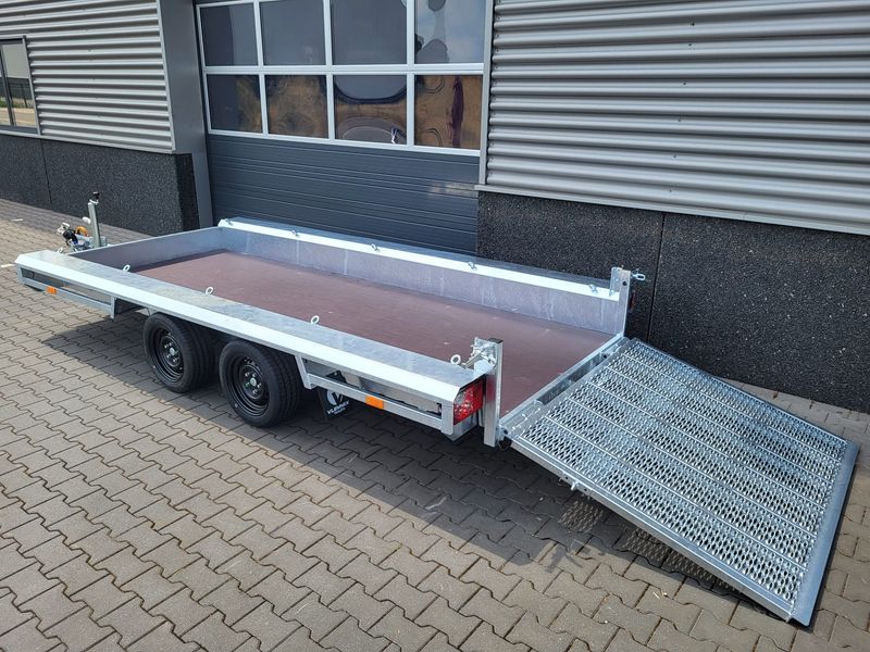Baumaschinenanhänger Maschinenanhänger 4,00m x 1,50m 3500kg⭐NEU⭐Vlemmix 400cm x 150cm 3,5t Autoanhänger Maschinentransporter Maschinentrailer Baggeranhänger Baugeräteanhänger mit Siebdruckplatte⭐