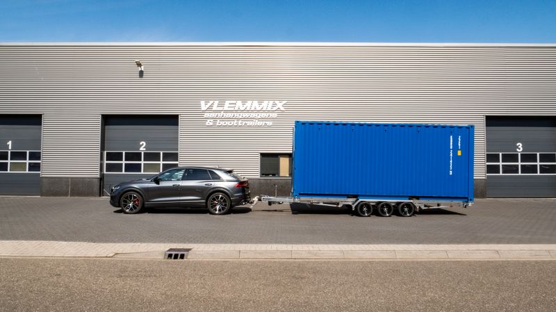 20 Fuß Containeranhänger Autoanhänger 6,0m x 2,44m 3500kg Container Trailer⭐NEU⭐Vlemmix 20 ft Containerchassis Containertransporter Container Transportanhänger Wechselbrückenanhänger Plattformanhänger