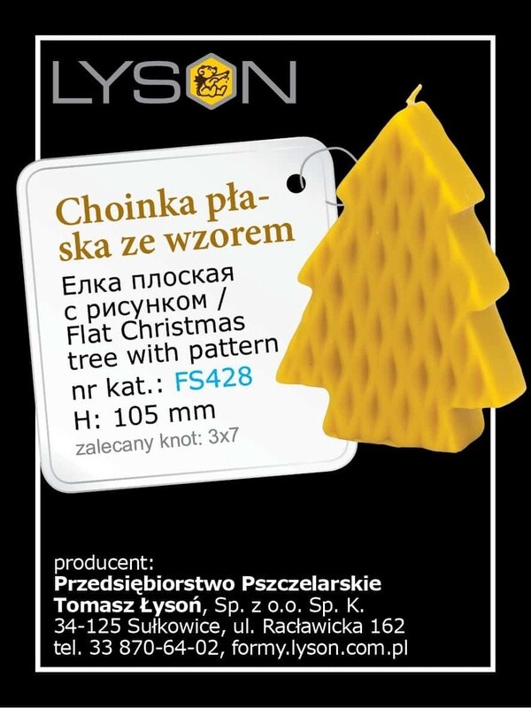 Silicone mould  - Flat Christmas tree with pattern
