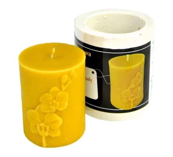 Silicone mould  - Cylinder with Orchid, small