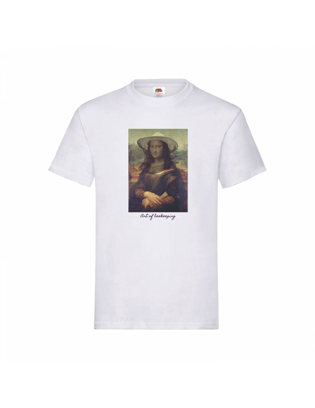 Art of Beekeeping Shirt – Mona Lisa Print (White), Size: M