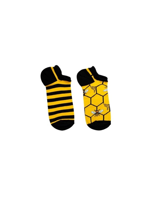 Crazy Bee Socks - Black and Yellow (Short)