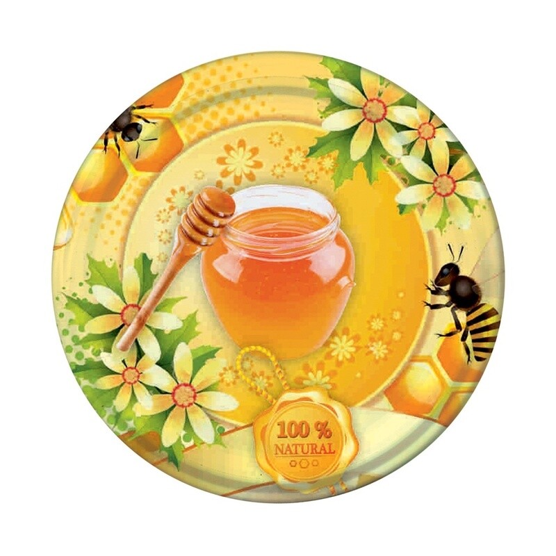 12 x 1 kg / 720ml Glass Jars, 82mm Lid Design: 100% Honey Yellow (ND43)