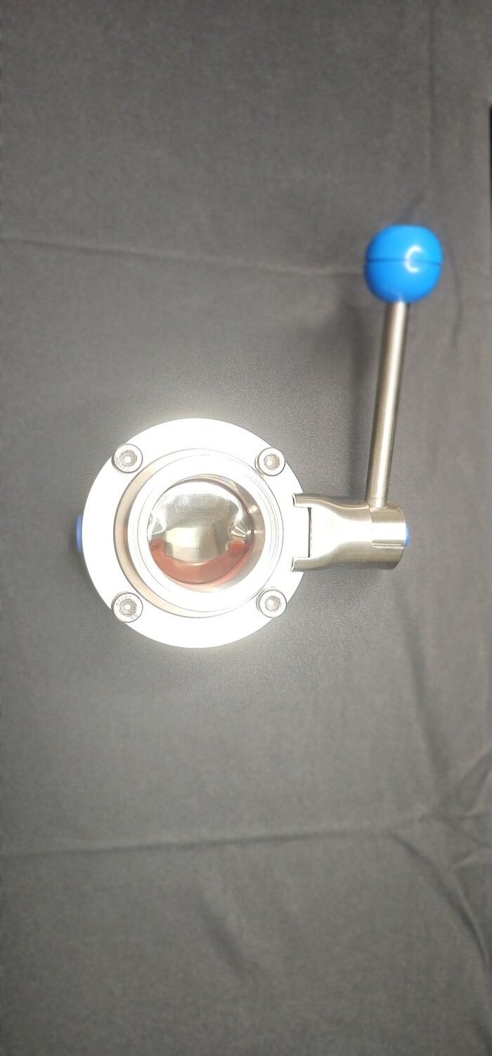 Butterfly valve tri-clover, Size: 2”