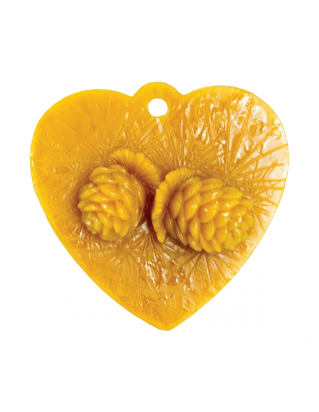 Silicon mould  Heart with pine- cone (pendant)