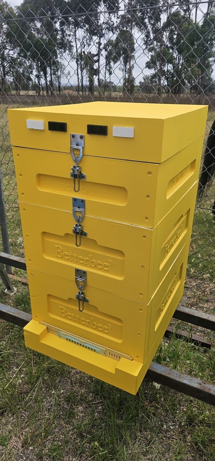 10 Frame Poly Beehive (2 x FD body, 1 x 1/2 body), painted, Colour: Yellow