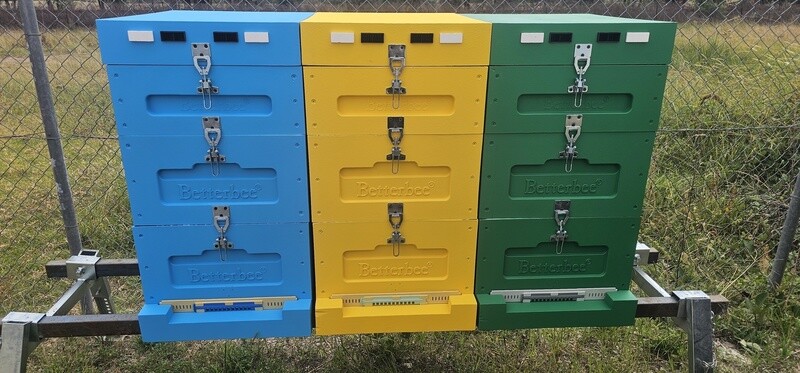 10 Frame Poly Beehive (2 x FD body, 1 x 1/2 body), painted