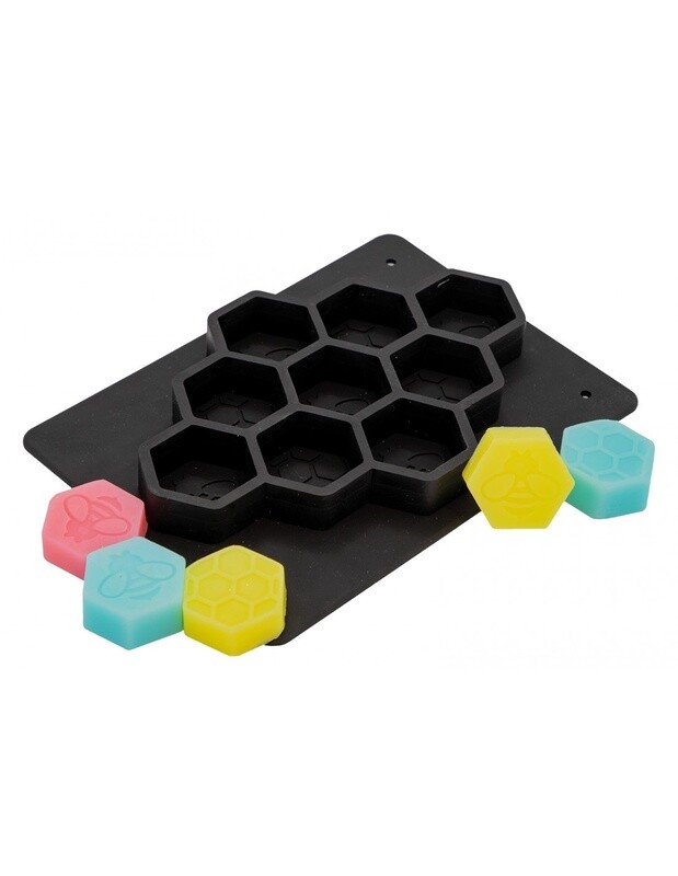 Mould For 13 Soaps- Small Hexagons Black