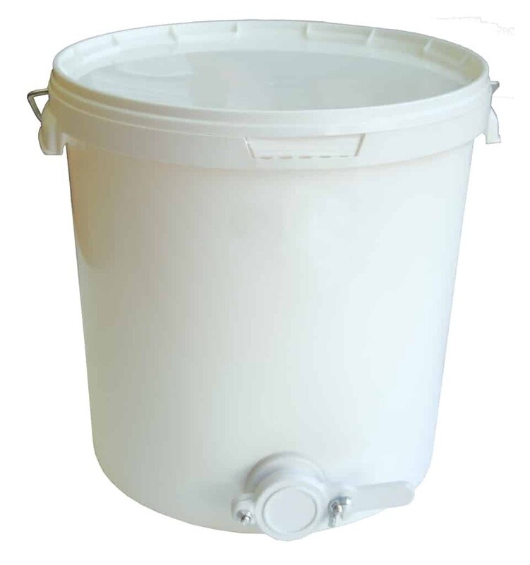 Food grade plastic settler with valve - various sizes