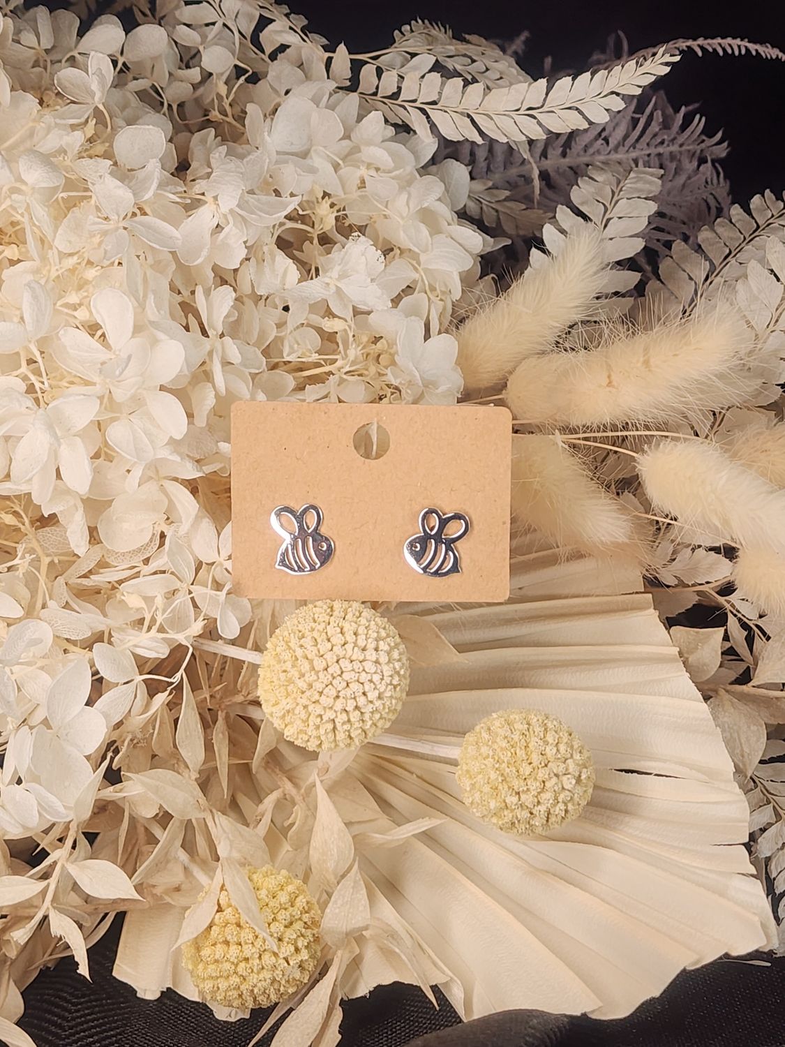 Jewelry - Bee Theme, Design: Stud-Silver Flat Bee