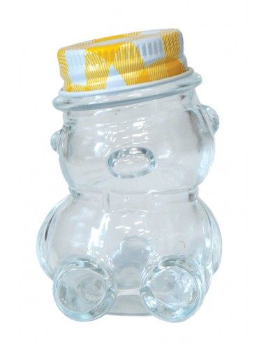 Bear Jars with Colourful Lids - 12 pcs, Size: A38-50g