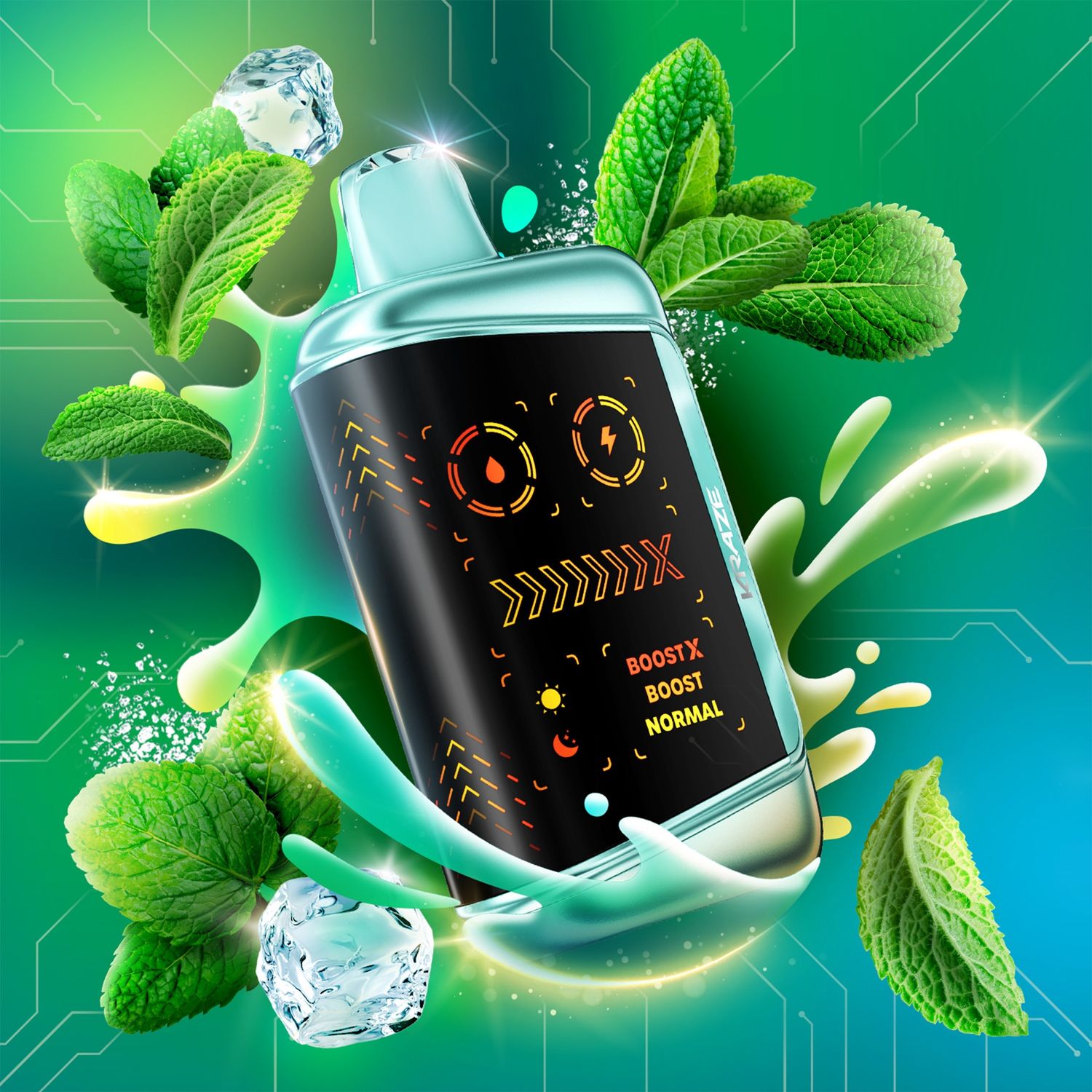 Kraze Mega X 20mL Disposable, Flavour: Mighty Mint CG Ice