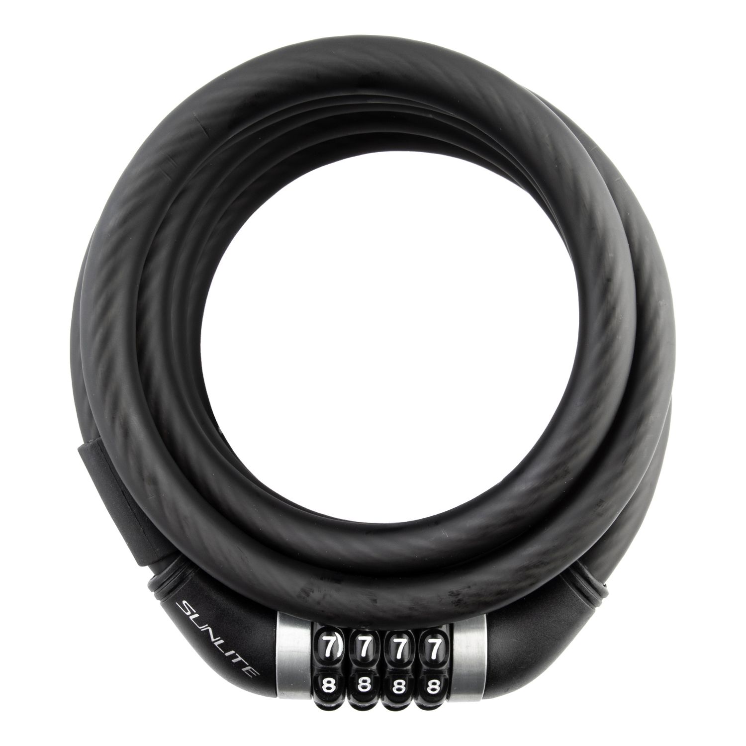 LOCK SUNLT CBL 12mmx6f COM w/BKT COIL BK