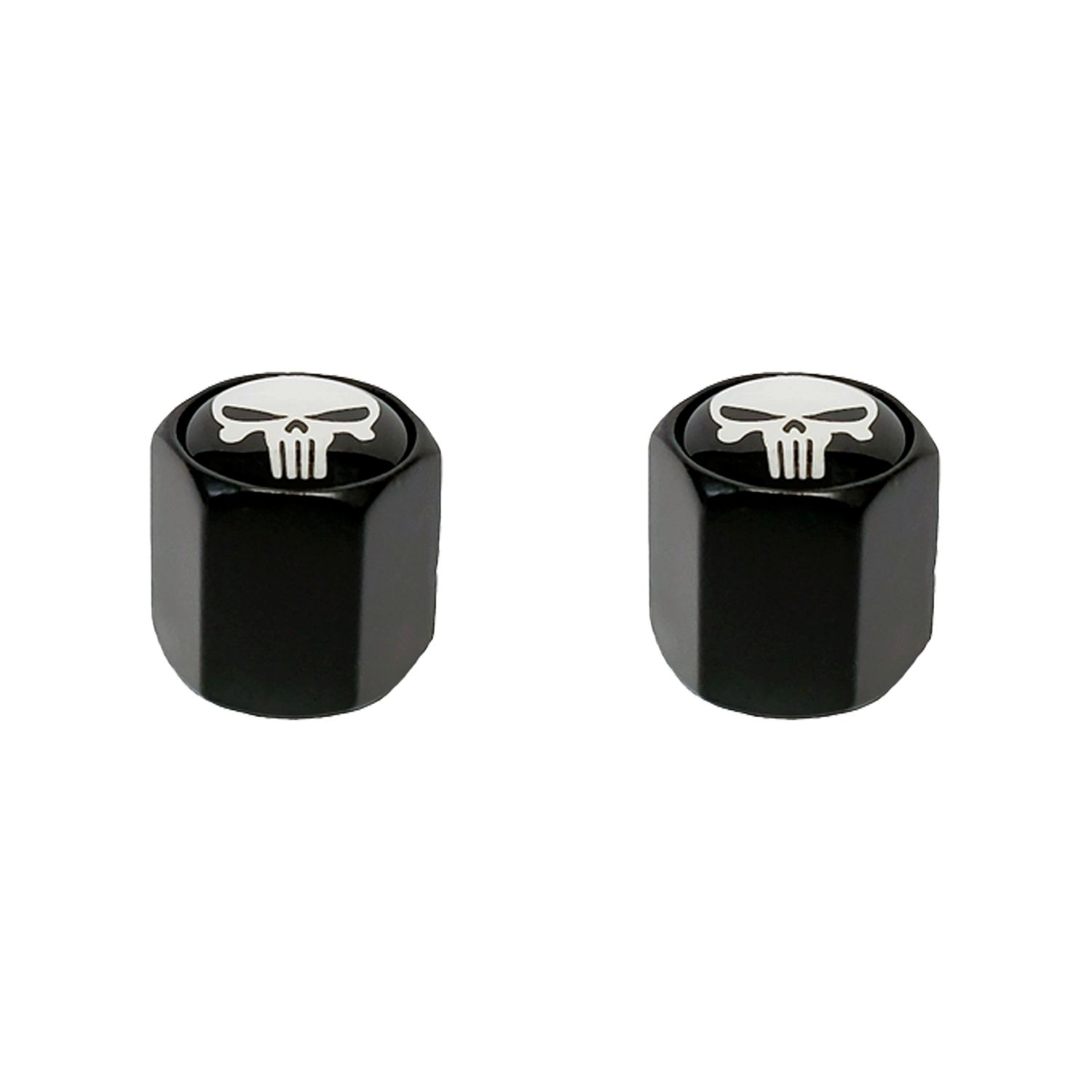 VALVE CAPS TRIKTOPZ BLOCK SHAPE SKULL HEAD BK 2PK