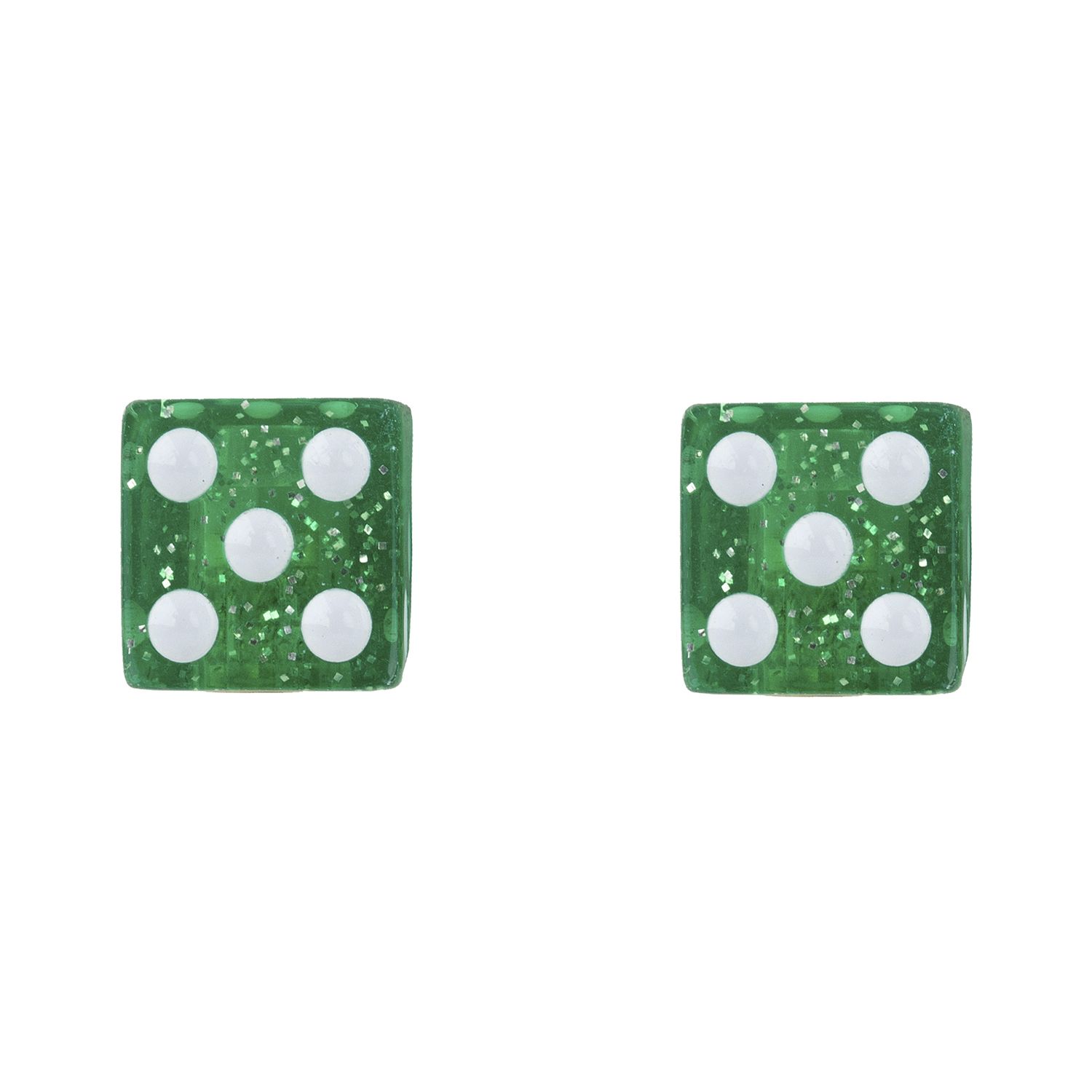 Valve Caps, TrikTopz-Green glitter-dice