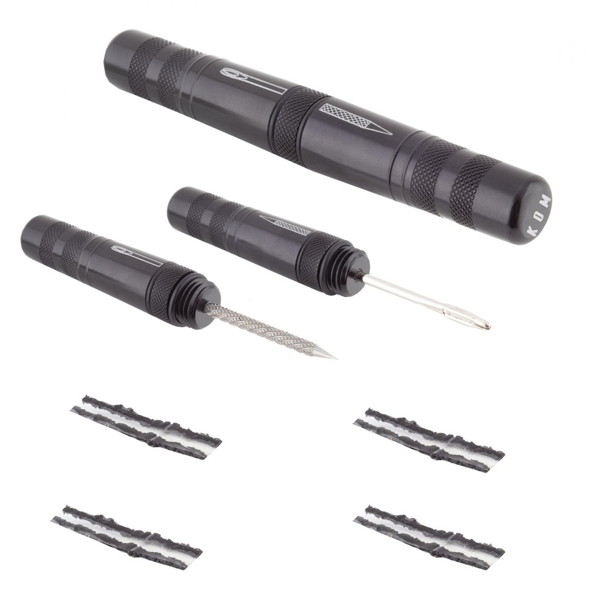 PATCH KIT KOM TUBELESS TIRE REPAIR PLUG KIT ALY BLK 10/cs
