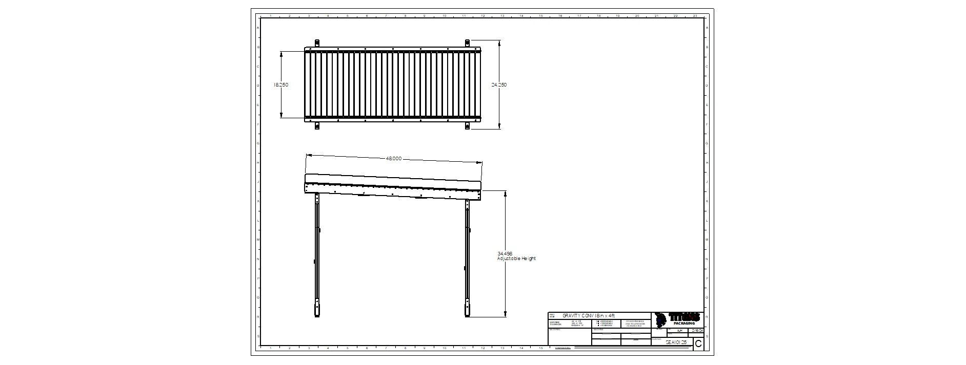 Titans 4 Ft. Gravity Roller Conveyor - 18