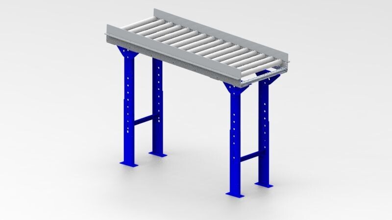 Titans 4 Ft. Gravity Roller Conveyor - 18"W - 1.9" Dia. Galvanized Rollers -  3" Roller Centers